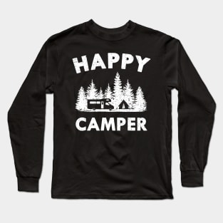 Happy Camper Motorhome Tent Forest Gift Long Sleeve T-Shirt